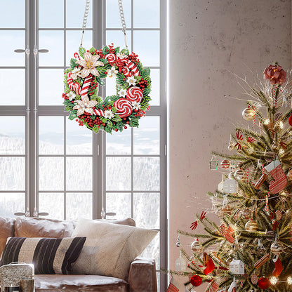 Special Shaped+Round Diamond Painting Wreath Ornament for Xmas Wall Decor (#1)