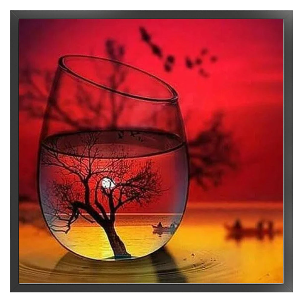 Sunset In Cup - 11CT Stamped Cross Stitch 40*40CM