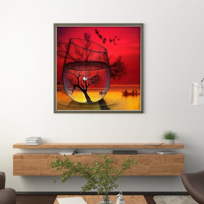 Sunset In Cup - 11CT Stamped Cross Stitch 40*40CM