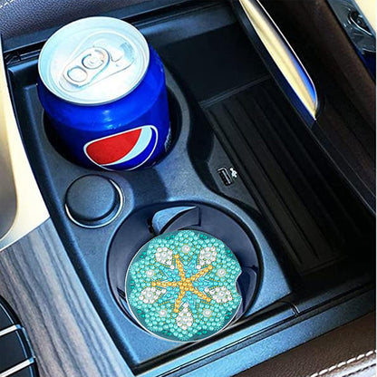 6PCS Acrylic Diamond Painting Car Coasters for Adults Kids Beginner (Mandala)