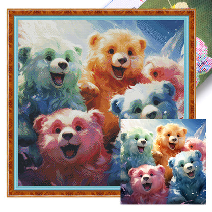 Cute Bear - 16CT Stamped Cross Stitch 50*50CM