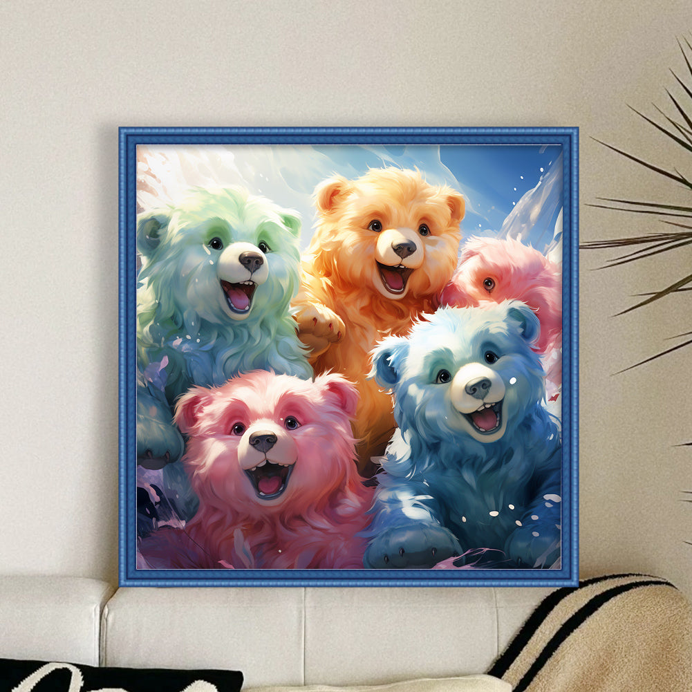 Cute Bear - 16CT Stamped Cross Stitch 50*50CM