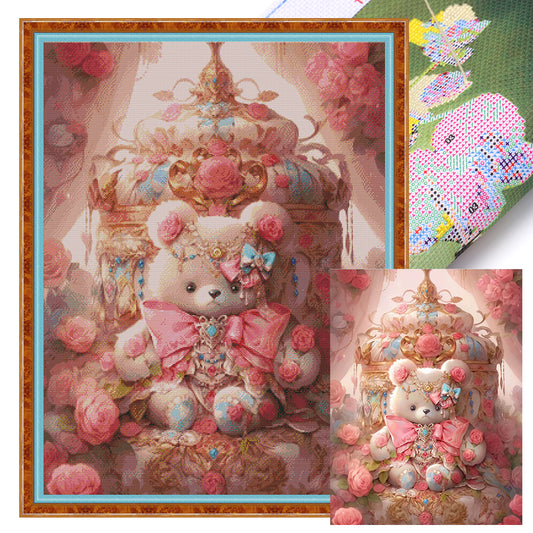 Pink Bear - 16CT Stamped Cross Stitch 50*65CM