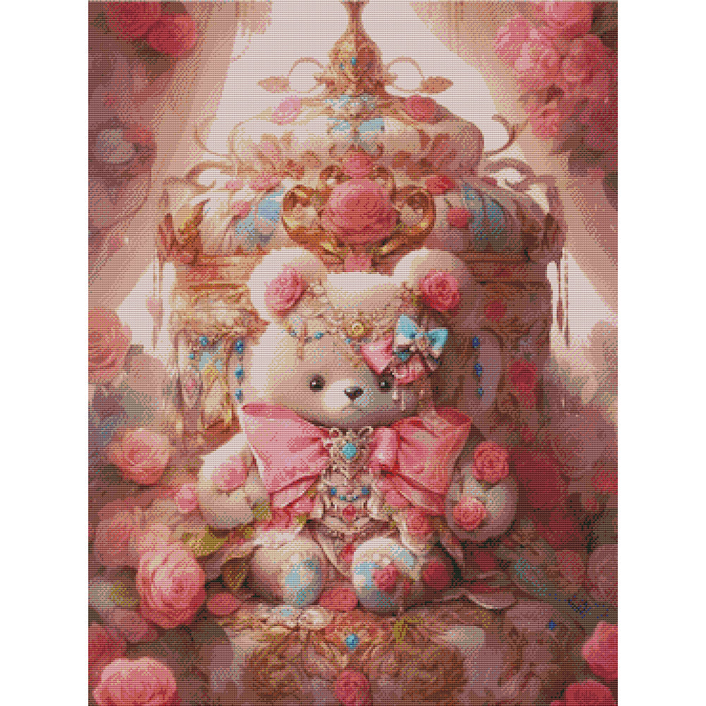 Pink Bear - 16CT Stamped Cross Stitch 50*65CM