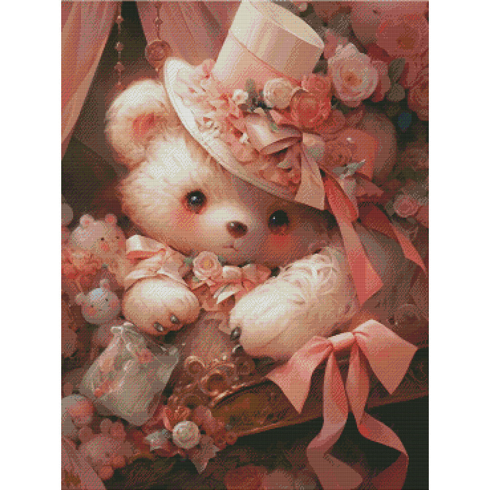 Pink Bear - 16CT Stamped Cross Stitch 50*65CM