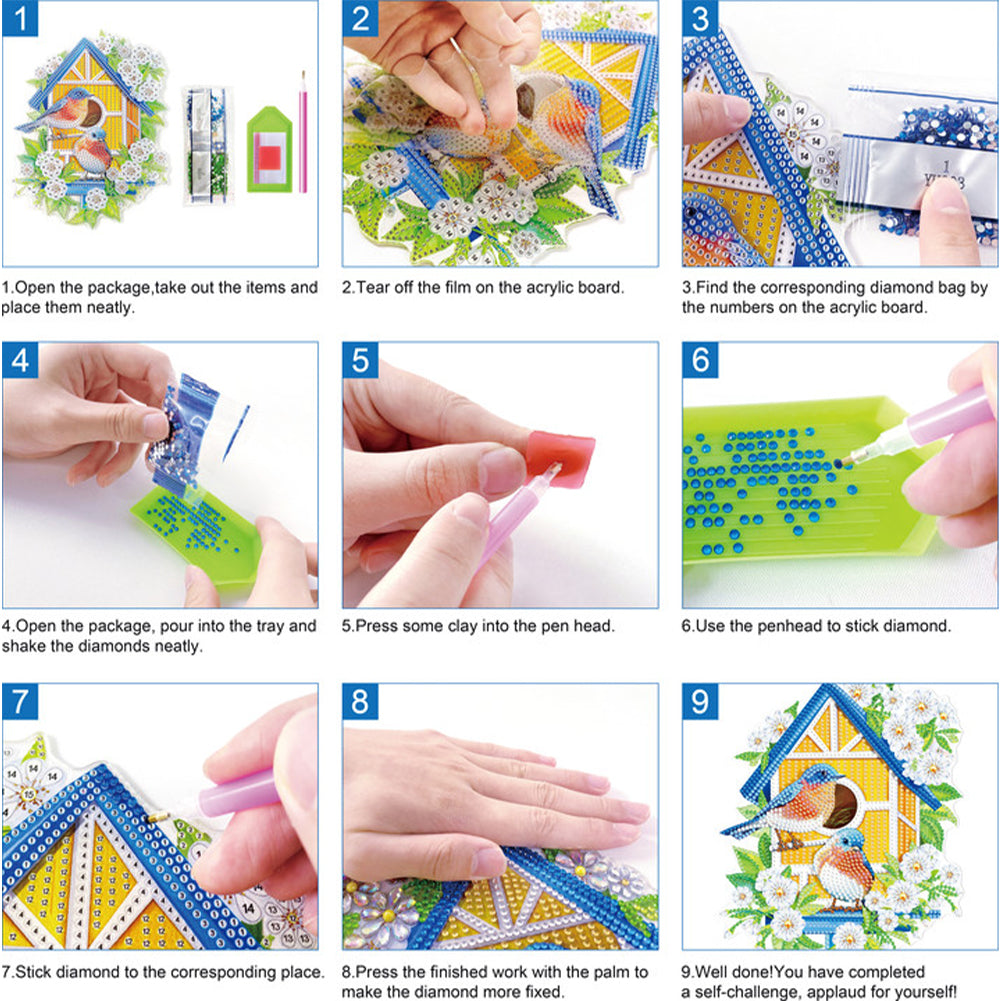 Diamond Painting Ornament Kits for Office Desktop Decor (Santa Delivers Present)