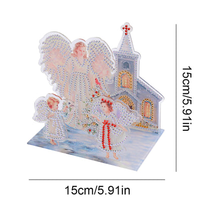 Diamond Painting Ornament Kits for Office Desktop Decor (Angel and Angel Baby)