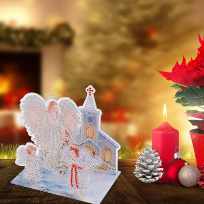 Diamond Painting Ornament Kits for Office Desktop Decor (Angel and Angel Baby)
