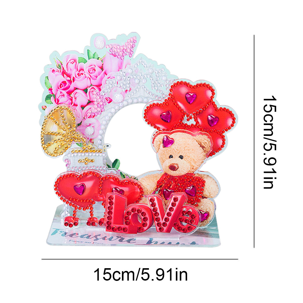 Diamond Painting Ornament Kits for Home Office Desktop Decor (Love Bear)