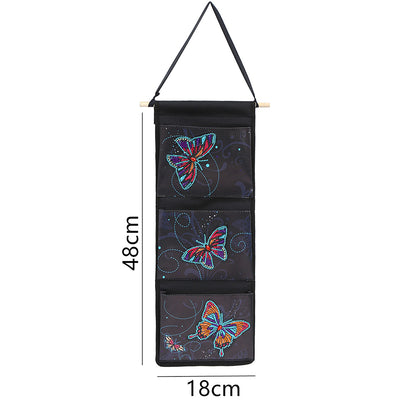 Butterfly Diamond Painting Art Hanging Storage Pouches for Bedroom/Bathroom