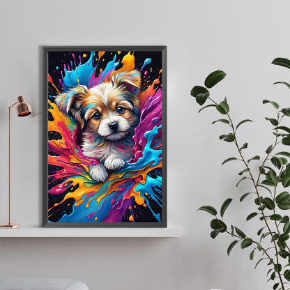 Color Paint Dog - Full Round Drill Diamond Painting 40*60CM