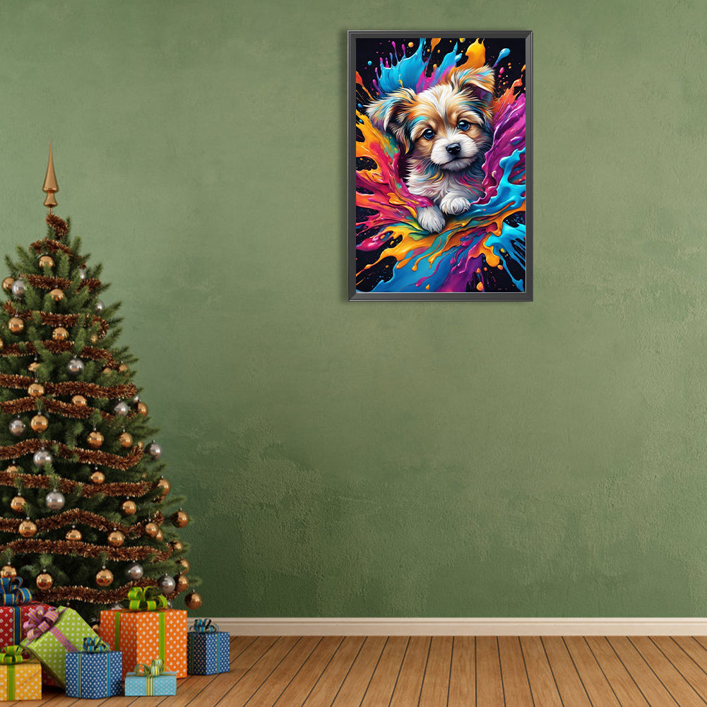 Color Paint Dog - Full Round Drill Diamond Painting 40*60CM