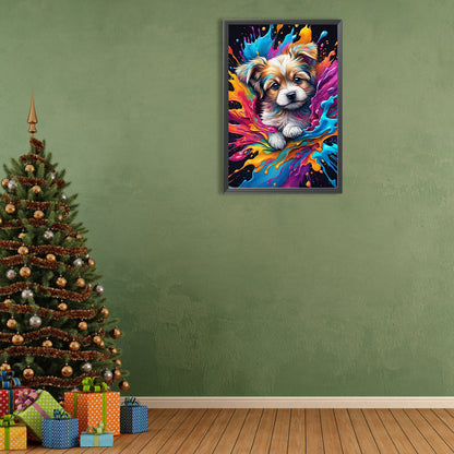 Color Paint Dog - Full Round Drill Diamond Painting 40*60CM