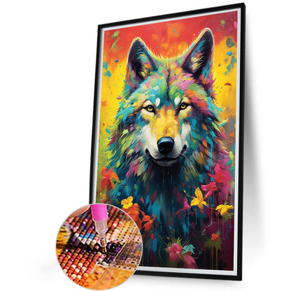 Color Paint Dog - Full Round Drill Diamond Painting 40*60CM
