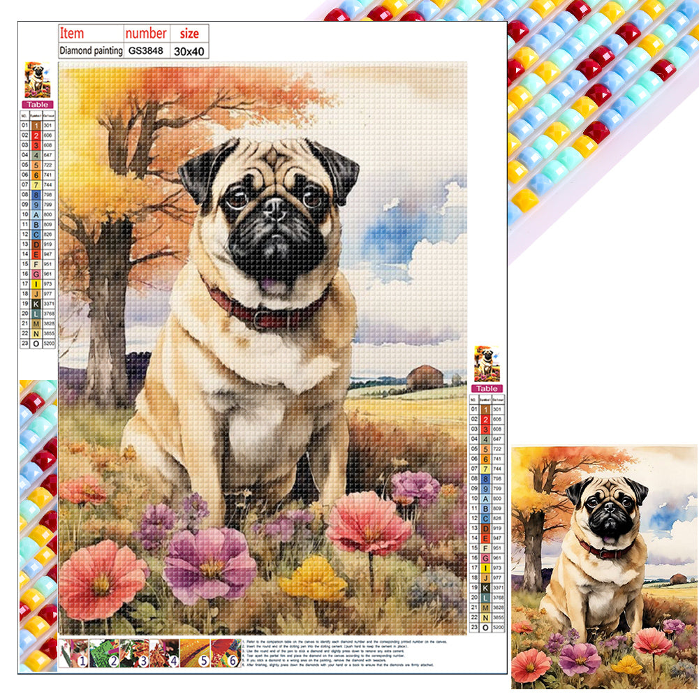 Woods Puppy - Full Square Drill Diamond Painting 30*40CM