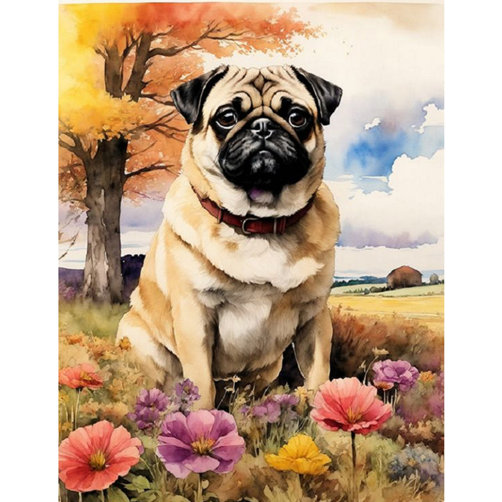 Woods Puppy - Full Square Drill Diamond Painting 30*40CM