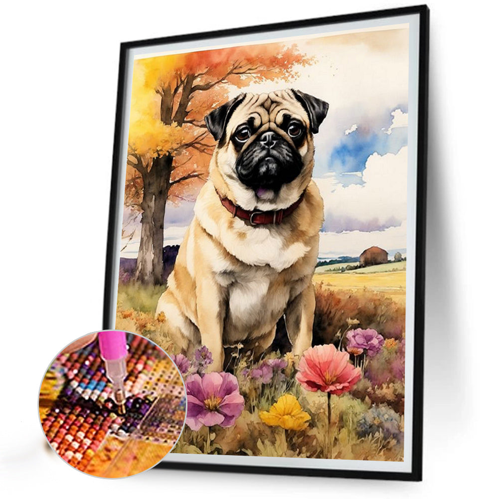 Woods Puppy - Full Square Drill Diamond Painting 30*40CM