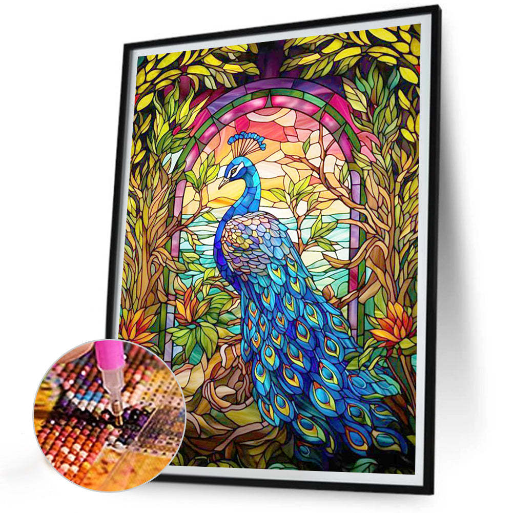 Peacock By The Lake - Full Round Drill Diamond Painting 30*40CM