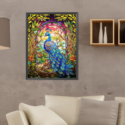 Peacock By The Lake - Full Round Drill Diamond Painting 30*40CM