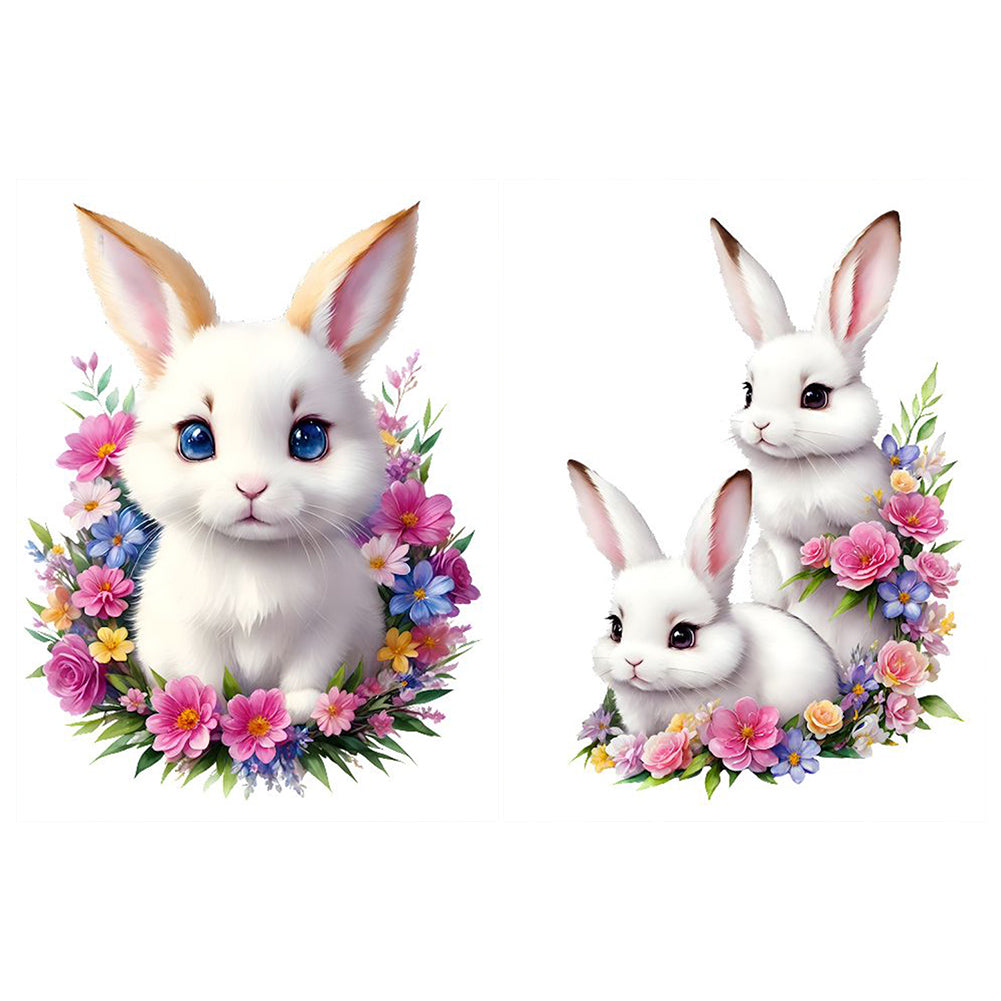 White Rabbit - Full Round Drill Diamond Painting 30*40CM