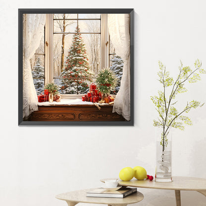 Windowsill Christmas Tree - Full Round Drill Diamond Painting 30*30CM