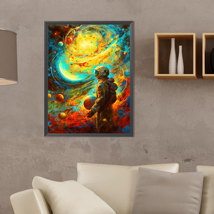 Planets And Astronauts - Full Round Drill Diamond Painting 30*40CM