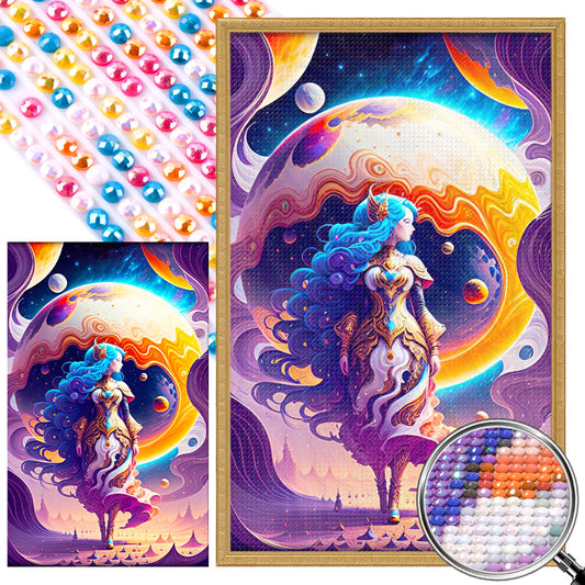 Planet Goddess - Full Round AB Drill Diamond Painting 30*50CM