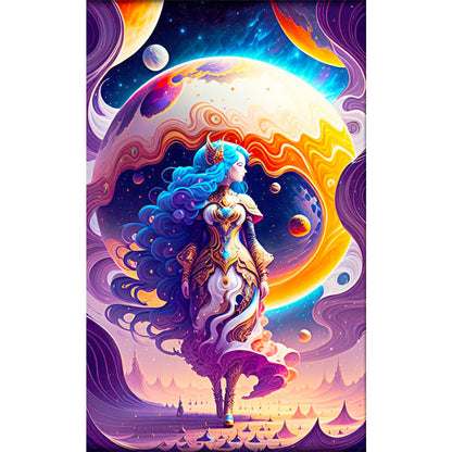 Planet Goddess - Full Round AB Drill Diamond Painting 30*50CM