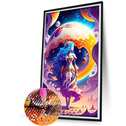 Planet Goddess - Full Round AB Drill Diamond Painting 30*50CM