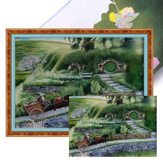 Hobbit Hut - 11CT Stamped Cross Stitch 65*50CM