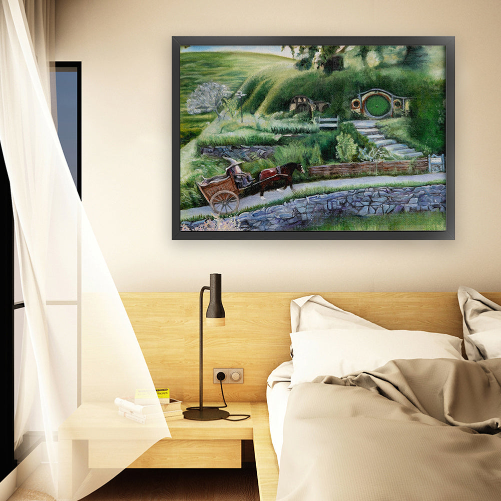 Hobbit Hut - 11CT Stamped Cross Stitch 65*50CM