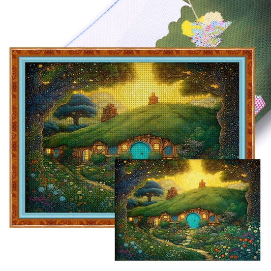 Hobbit Hut - 11CT Stamped Cross Stitch 65*50CM