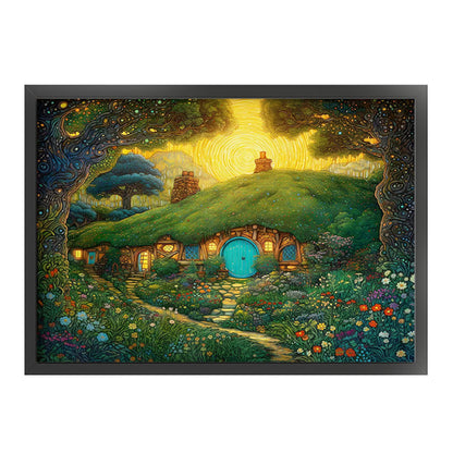 Hobbit Hut - 11CT Stamped Cross Stitch 65*50CM