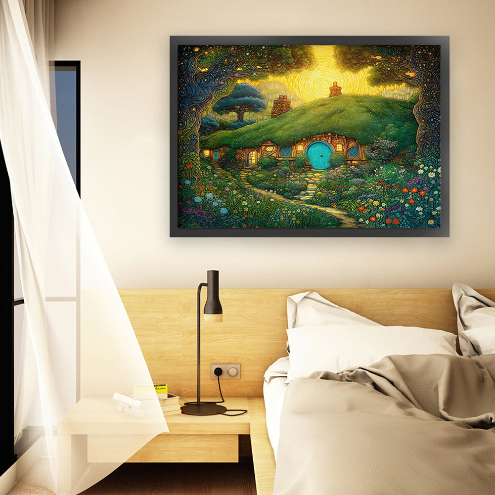 Hobbit Hut - 11CT Stamped Cross Stitch 65*50CM