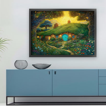 Hobbit Hut - 11CT Stamped Cross Stitch 65*50CM