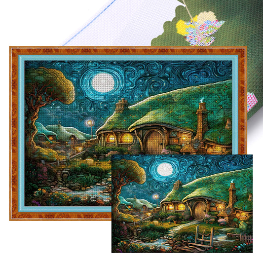 Hobbit Hut - 11CT Stamped Cross Stitch 65*50CM