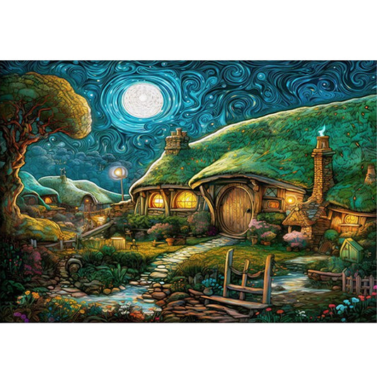 Hobbit Hut - 11CT Stamped Cross Stitch 65*50CM