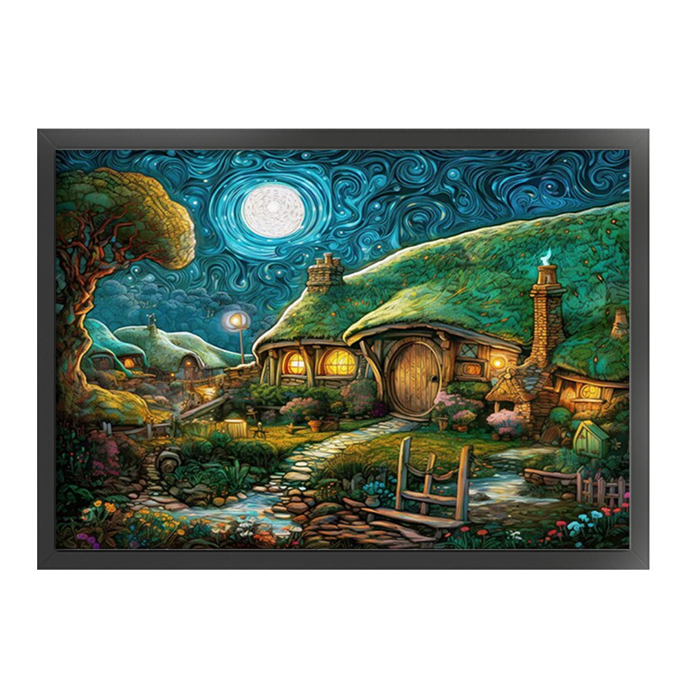 Hobbit Hut - 11CT Stamped Cross Stitch 65*50CM