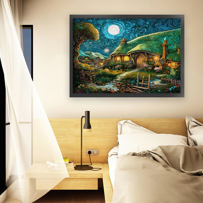 Hobbit Hut - 11CT Stamped Cross Stitch 65*50CM