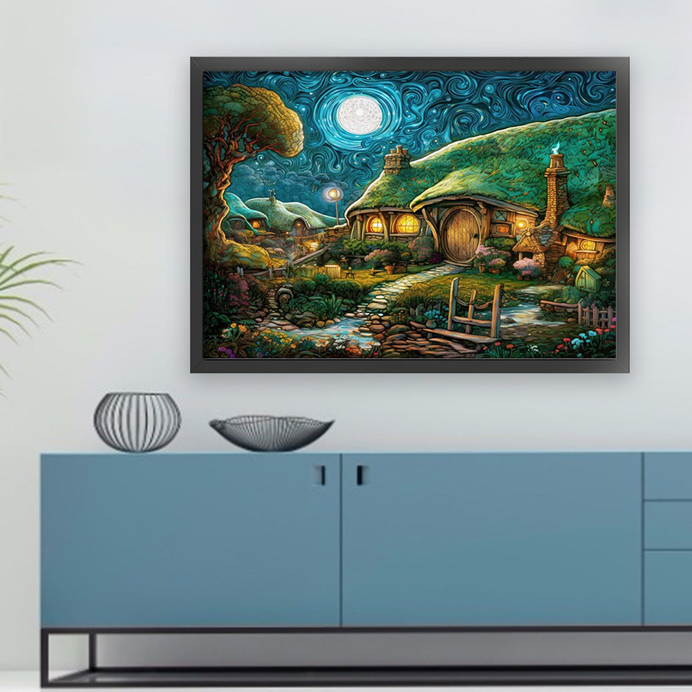 Hobbit Hut - 11CT Stamped Cross Stitch 65*50CM