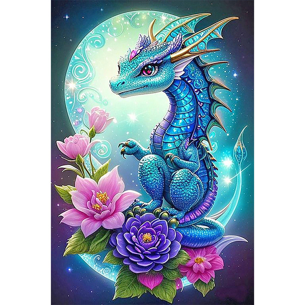 Flowers And Dragons - Full Round Drill Diamond Painting 40*60CM