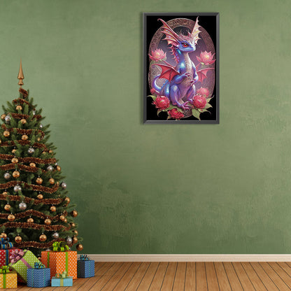 Flowers And Dragons - Full Round Drill Diamond Painting 40*60CM