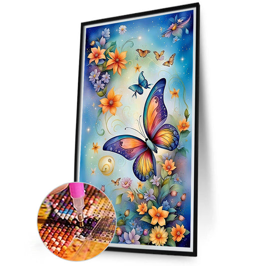 Flowers And Butterflies - Full Round Drill Diamond Painting 35*60CM