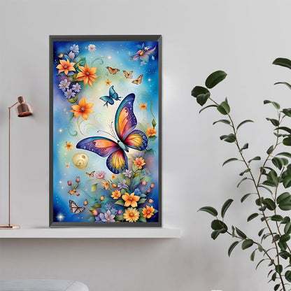Flowers And Butterflies - Full Round Drill Diamond Painting 35*60CM