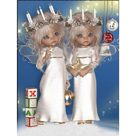 Big Eyed Doll - Full Round Drill Diamond Painting 30*40CM