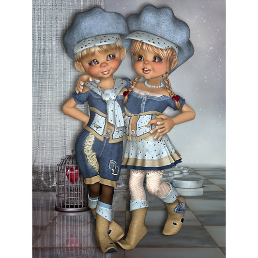 Big Eyed Doll - Full Round Drill Diamond Painting 30*40CM