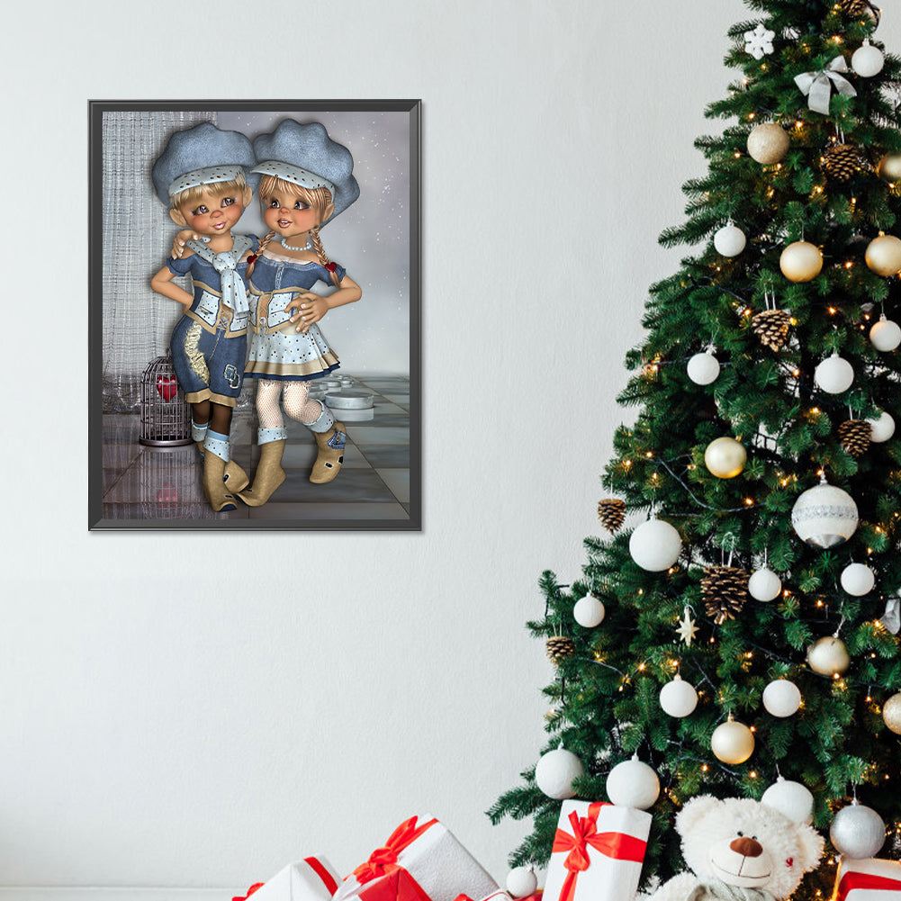 Big Eyed Doll - Full Round Drill Diamond Painting 30*40CM