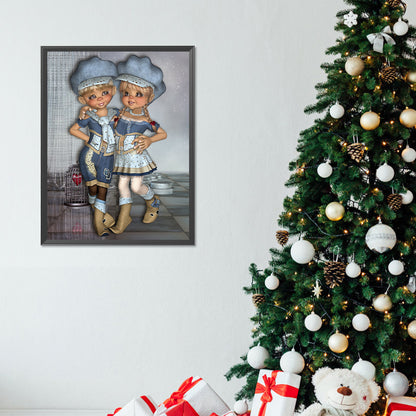 Big Eyed Doll - Full Round Drill Diamond Painting 30*40CM