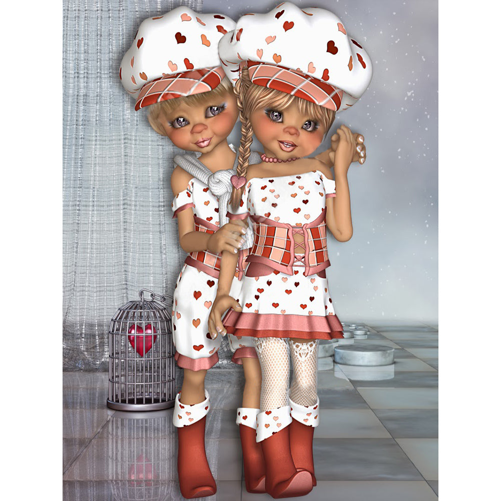 Big Eyed Doll - Full Round Drill Diamond Painting 30*40CM