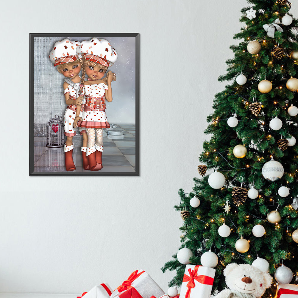 Big Eyed Doll - Full Round Drill Diamond Painting 30*40CM